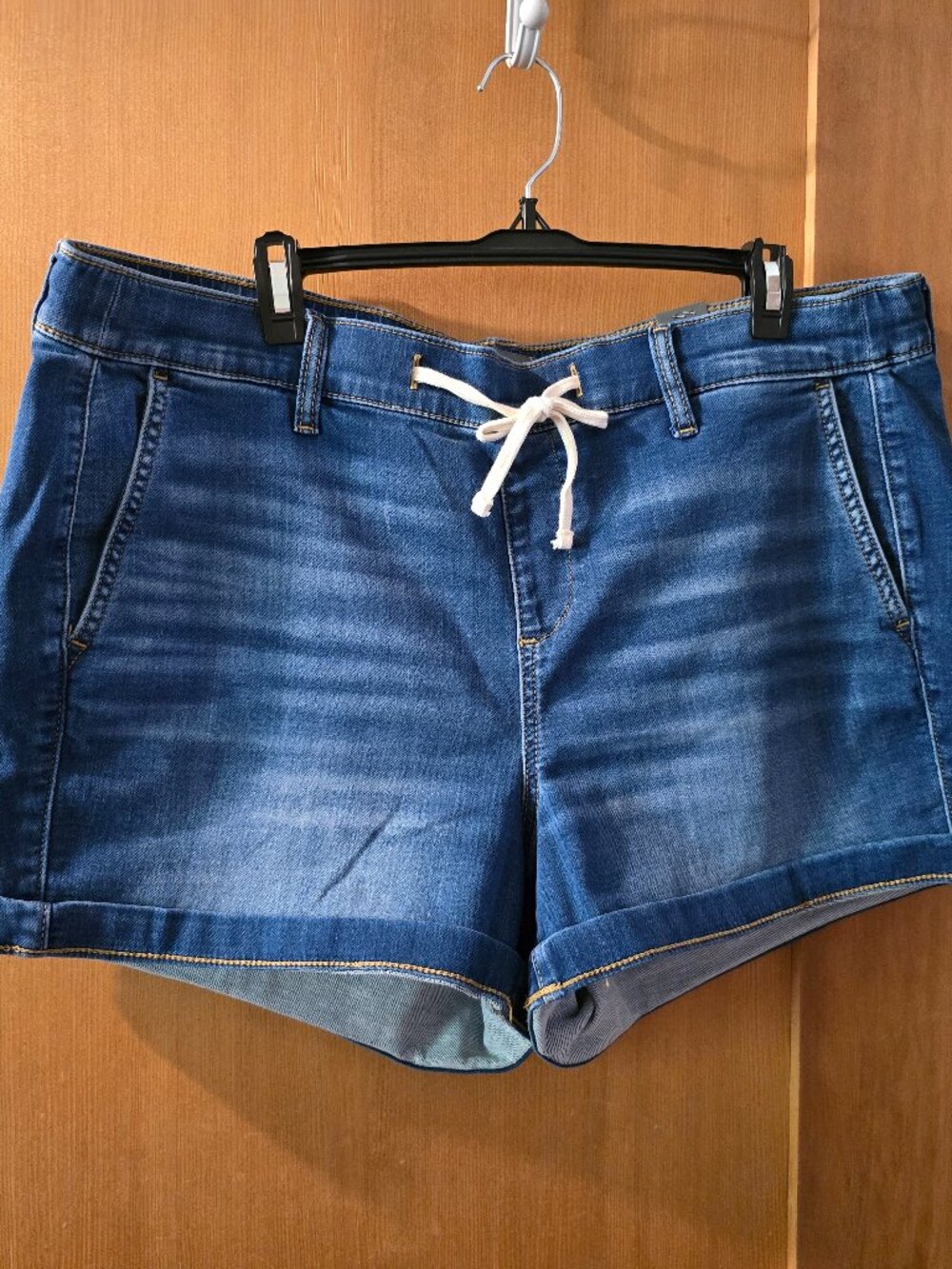 Torrid Weekend Mid Rise 3.5" Denim Shorts – Pull On Drawstring Cuffed Jean Short